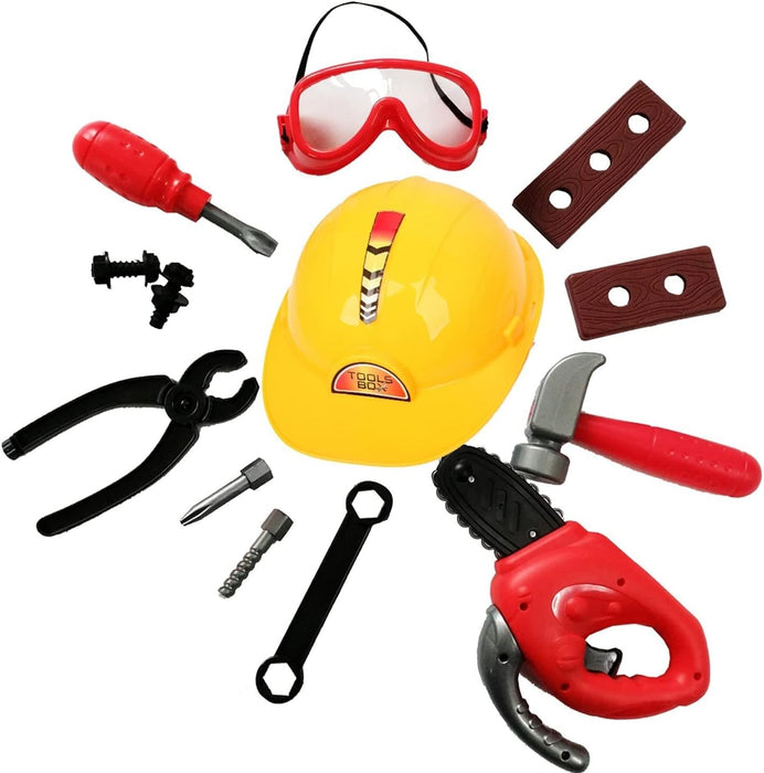 Kids Toy Tool Set Construction Party Supplies Plastic Pretend Play Accessory for Boys Best Gift for Your Children Ages 3,4,5,6,-10 Years Old…