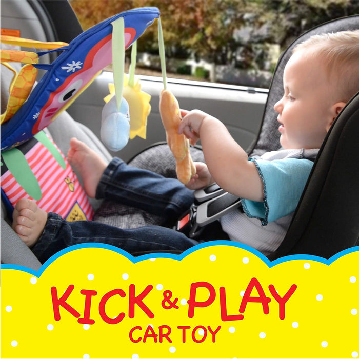 ToyVelt Car Seat Toys for Babies 0-6 Months - Baby Activity Center Baby Car Toy Super Soft, Safe with Music - Great Baby Car Accessories