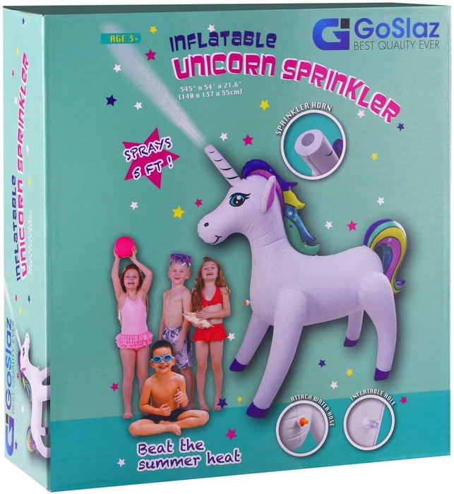 GoSlaz Inflatable Unicorn Sprinkler, Large Yard and Lawn Kids Sprinkler for Outside, The Best Summer Outdoor Water Toys for Kids