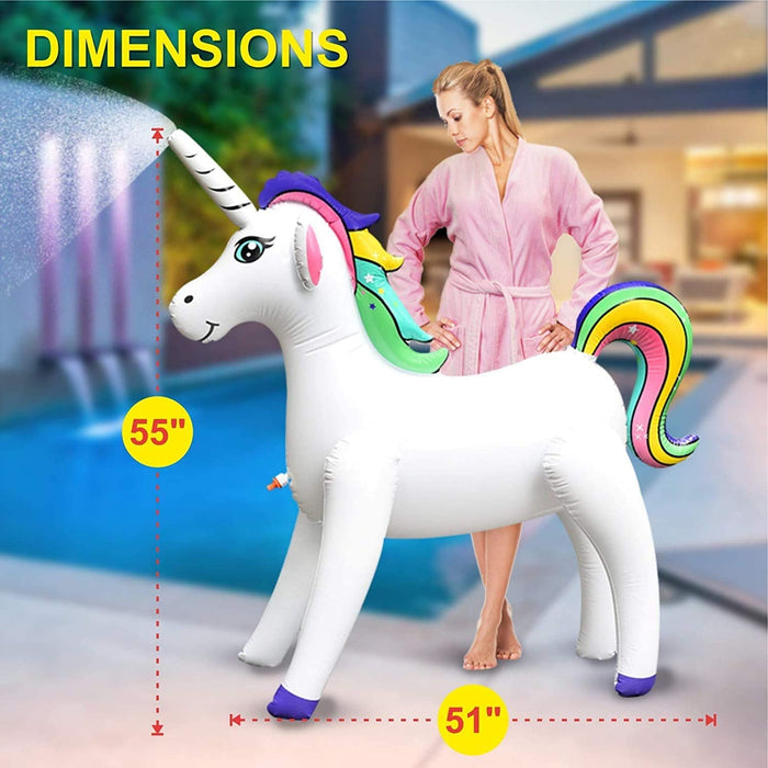 GoSlaz Inflatable Unicorn Sprinkler, Large Yard and Lawn Kids Sprinkler for Outside, The Best Summer Outdoor Water Toys for Kids