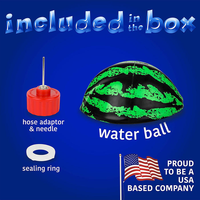 GoSlaz Watermelon Pool Ball - 9 or 6 Inch Water Ball for Underwater Games, Passing, Dribbling - Fillable Swimming Pool Balls for Kids and Adults - Fun Waterproof Beachball for Football, Basketball