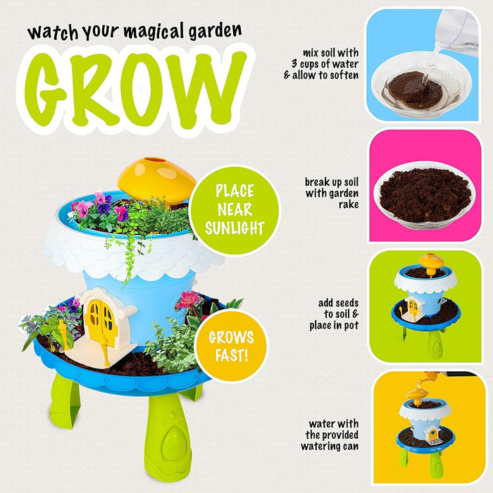 ToyVelt Fairy Garden Kit for Kids - Grow Your Own Fairy House with Soil and Seeds Plus 15 Exciting Accerioeroies with Music and Lights - The Best Fairy Garden Kit for Boys and Girls Ages 4 and up