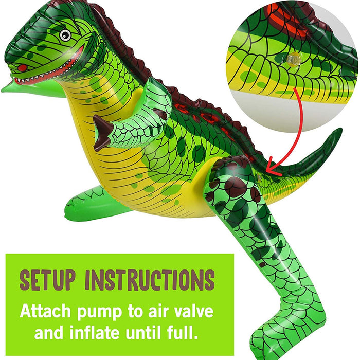 GoSlaz Inflatable Dinosaur - Colorful Blow Up Dinosaur Trex for Adults & Kids