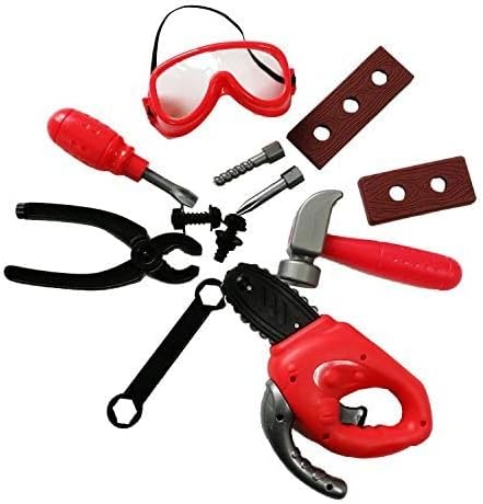 Kids Toy Tool Set Construction Party Supplies Plastic Pretend Play Accessory for Boys Best Gift for Your Children Ages 3,4,5,6,-10 Years Old…