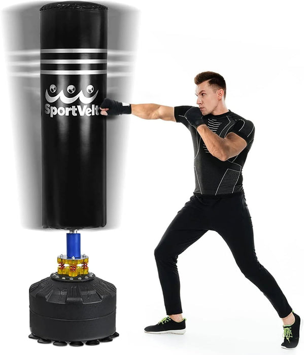 SportVelt® Freestanding Punching Bag with Stand Adult - 69" 220lb Heavy Boxing Bag with Suction Cup Stand - Men Standing Punching Bag for Adults for Home and Gym