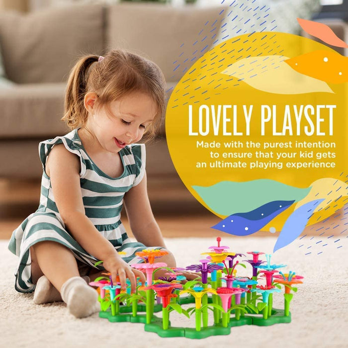 ToyVelt Flower Garden Building Toys for Girls - (148 pcs) Flower Building Toy Set STEM Toy Plus a Container - Girls Toys Age 3-4 Years Best Christmas Birthday Gift for Kids Ages 3,4,5,6,7 Year Old