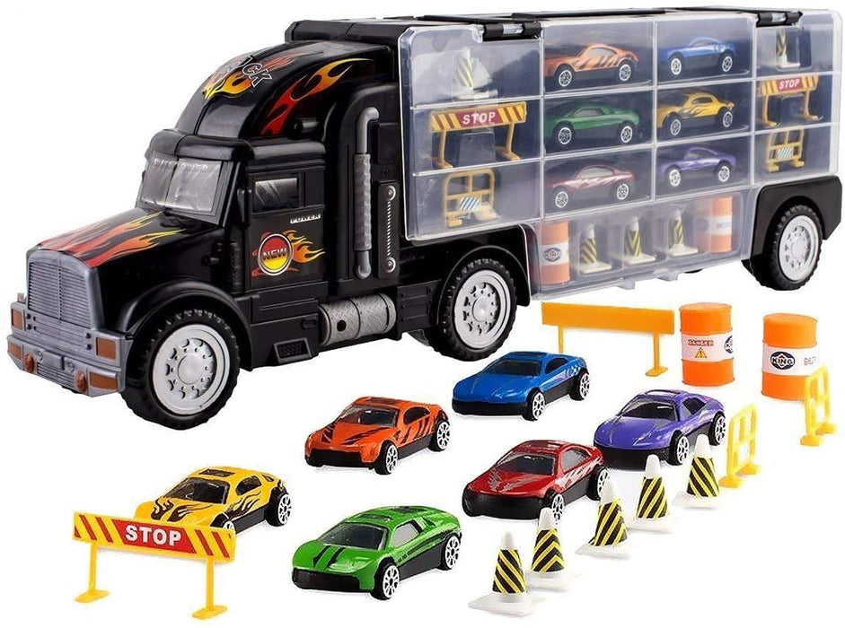 sethland Trucks Toys for Boys, Carrier Truck Cars with 6 Small