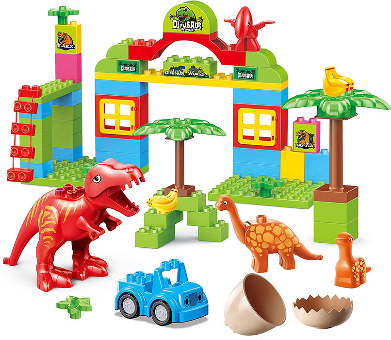 ToyVelt Dinosaur Blocks Toy 72 Piece Jurassic Era Block Set – Compatible with All Major Brands Entertaining and Educational Children’s Dinosaur Toys – for Boys & Girls Ages 3 -12 Years Old
