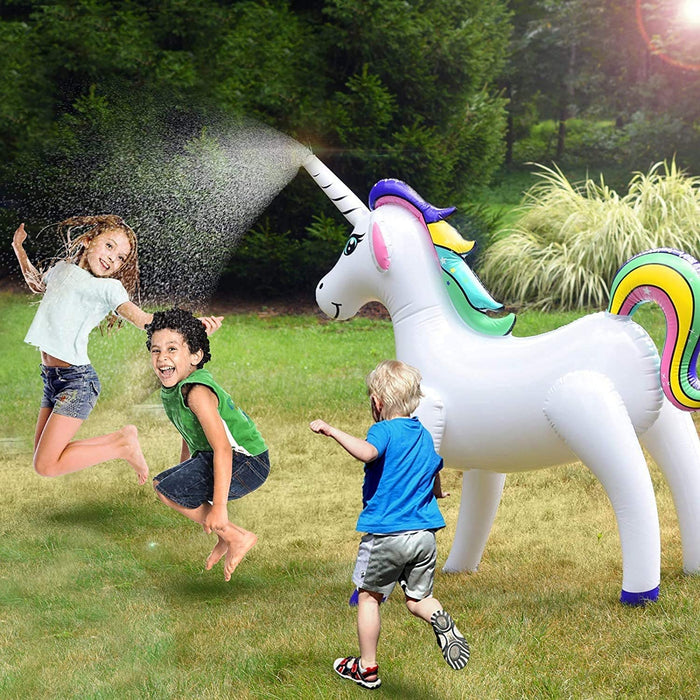 GoSlaz Inflatable Unicorn Sprinkler, Large Yard and Lawn Kids Sprinkler for Outside, The Best Summer Outdoor Water Toys for Kids