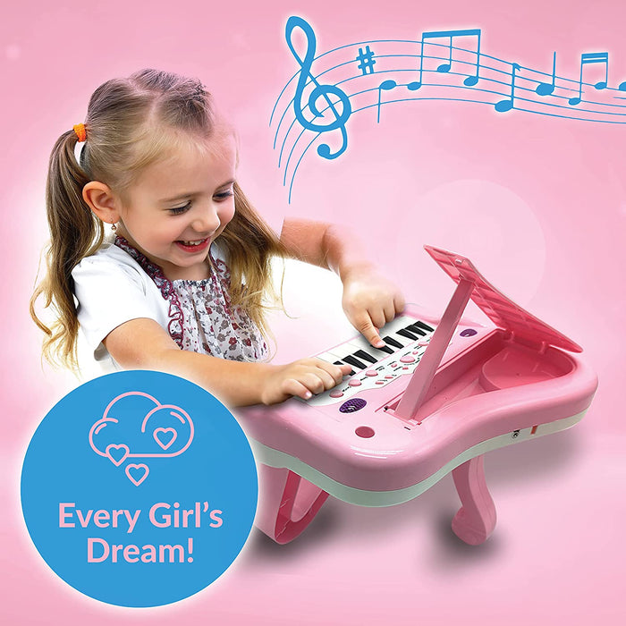 ToyVelt Toy Piano for Toddler Girls – Cute Piano for Kids with Built-in Microphone & Music Modes - Best Birthday Gifts for 3 4 5 Year Old Girls – Educational Keyboard Musical Instrument Toys