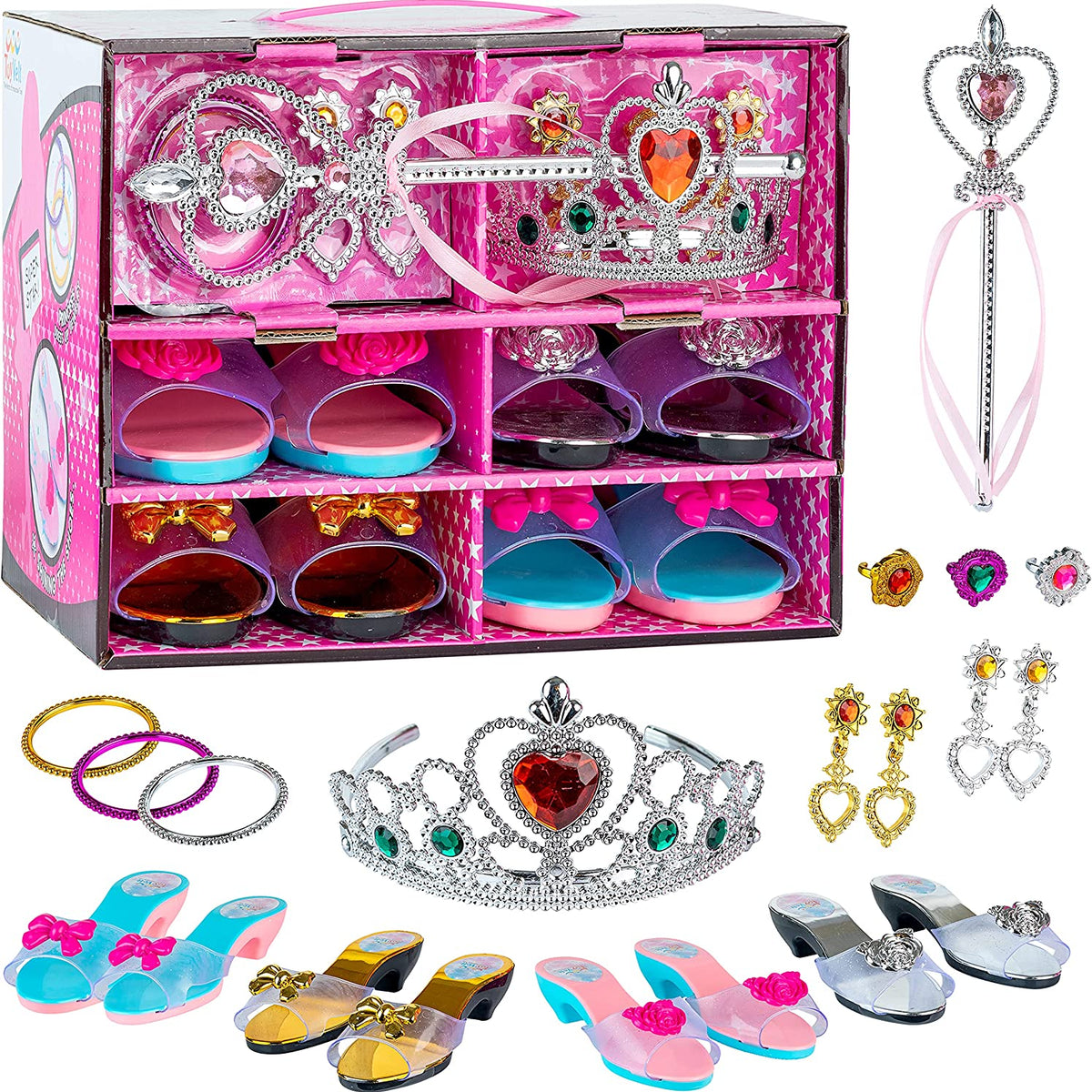 iRerts Princess Dress Up Shoes and Jewelry Boutique, Pretend Play Toy